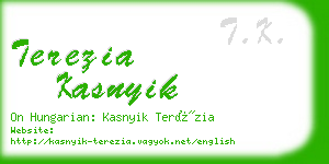 terezia kasnyik business card